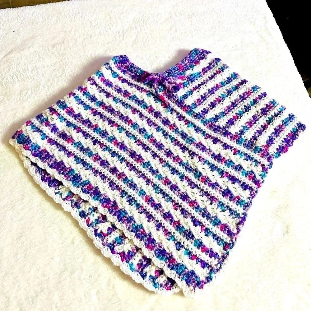 NEW‎ Girls Poncho Crochet Sleeveless Coverup